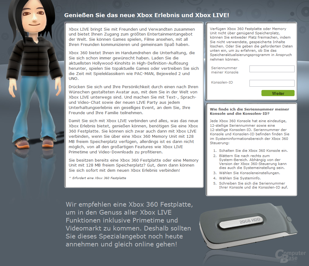 Upgrade für die Xbox 360