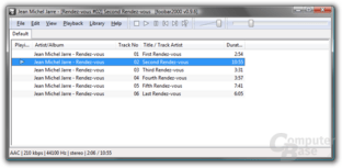 Main window - simple playlist with tabs only.