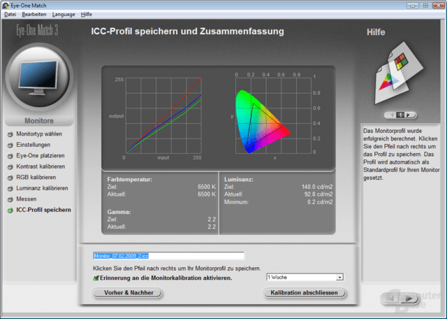 Farbmessung im sRGB-Profil