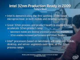 Intel-Roadmap mit Westmere in 32 nm