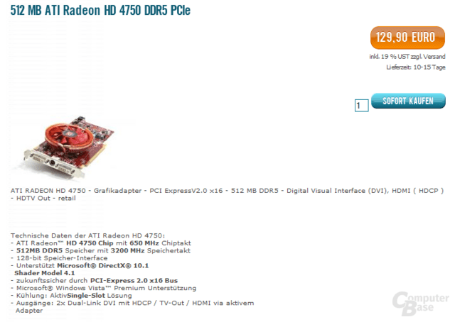 ATi Radeon HD 4750 für 130 Euro?