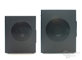 Größenvergleich der Subwoofer von der Seite