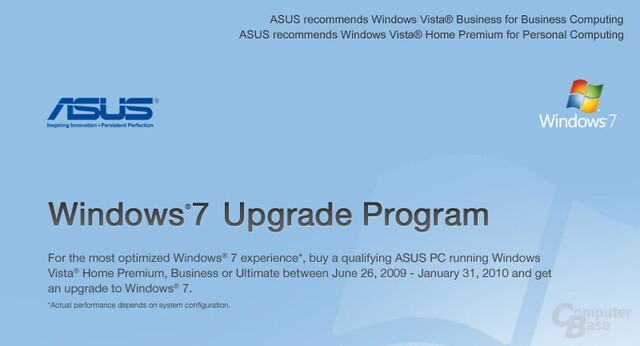 Asus Windows 7 Upgrade Programm Asus Windows 7 Upgrade Programm