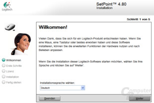 Logitech SetPoint Installation - Willkommen