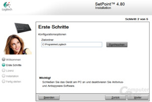 Logitech SetPoint Installation - Erste Schritte
