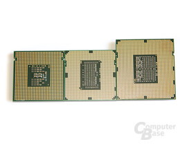 Größenvergleich zwischen LGA775, 1156 und 1366