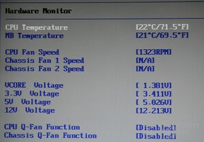 Das BIOS zeigt 1,38 Volt