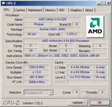 Athlon II X4 620 bei 3,4 GHz