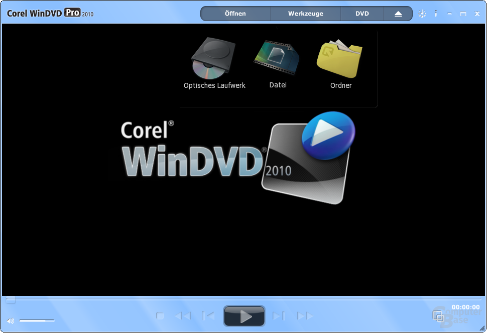 Corel WinDVD 2010 – Öffnen