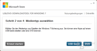 Entscheidung zwischen USB- und DVD-Medium