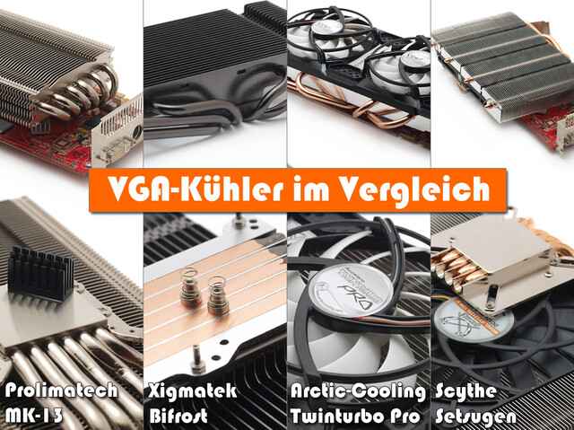 Vier VGA-Kühler im Vergleich