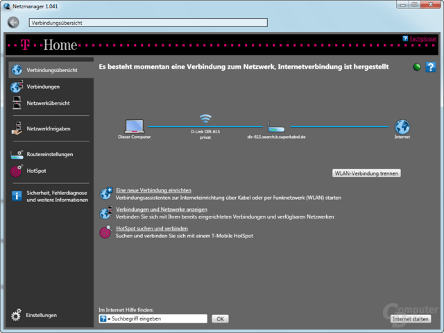 Netzmanager - Verbindungsübersicht