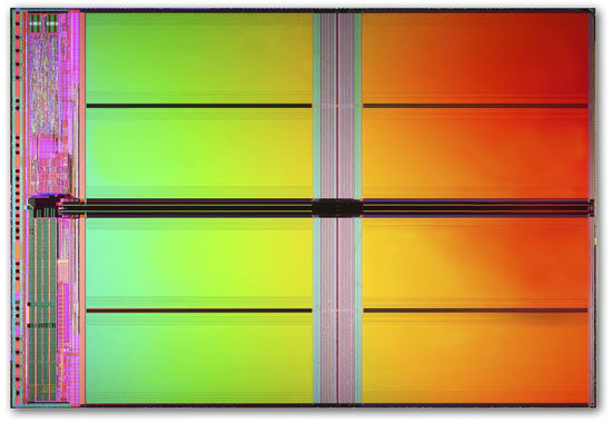 34 nm IMFT 2-Bit MLC NAND Flash, 4 GB, 172 mm²