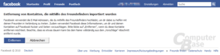 Importierte Kontaktdaten entfernen