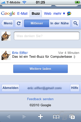 Google „Buzz“ auf dem iPhone