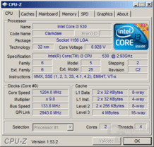 Intel Core i3-530 im Idle