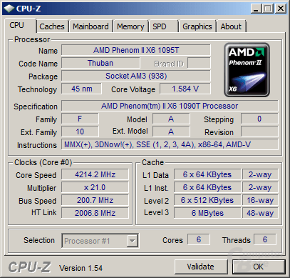 Phenom II X6 1090T bei stabilen 4,2 GHz