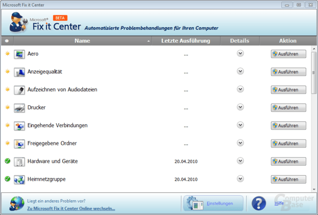 Problembehandlungen 1