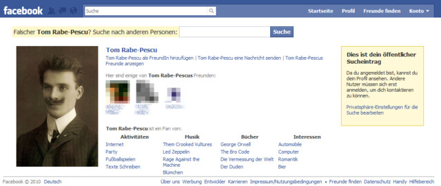 Öffentlicher Sucheintrag
