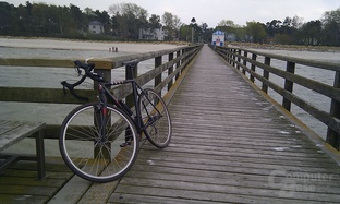 Fahrrad des Redakteurs auf Lubminer Seebrücke