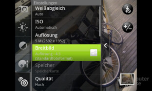 Breitbild-Option der Kamera