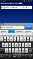 Korrekturvorschlag der Bildschirmtastatur