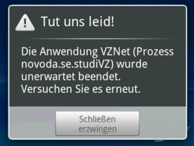 StudiVZ-Fehler