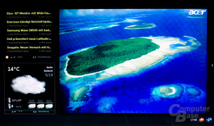 Hauptbildschirm für Widgets