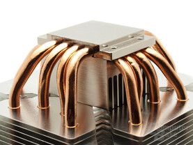 Acht Heatpipes in U-Aufbiegung