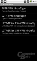 Android 2.2: VPN hinzufügen
