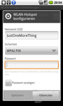 WiFi-Hotspot für Tethering einrichten