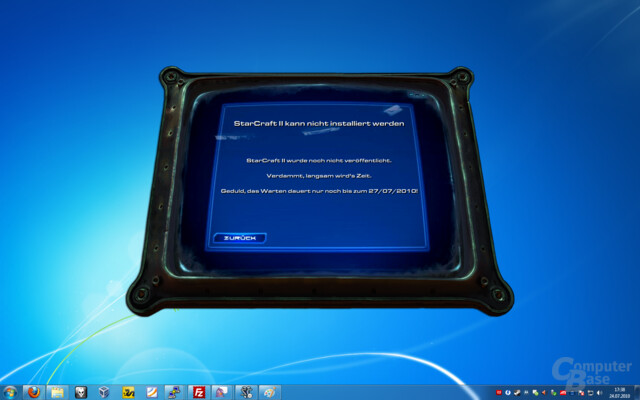 Versuch der Installation von StarCraft 2