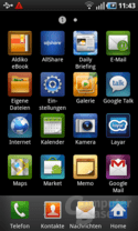 Samsung Galaxy S: App-Menü 1