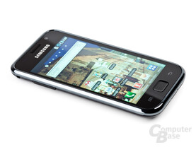 Samsung Galaxy S von schräg links, Display aktiviert Samsung Galaxy S von schräg links, Display aktiviert
