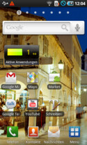 Home-Screen mit Task-Manager-Widget in Firmware JM1