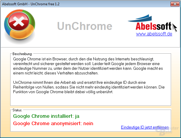 UnChrome 1.2 –  Kostenlose Anwendung