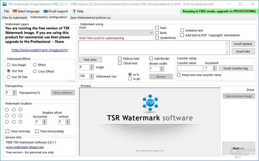 TSR Watermark Image Software