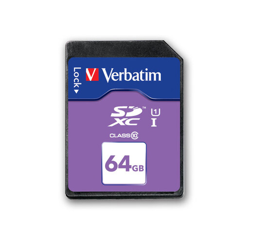„Verbatim SDXC 64 GB Class 10“-Flash-Karte