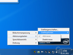Intel Grafiktreibermenü