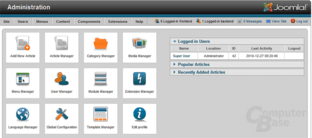 Site Menu – Control Panel