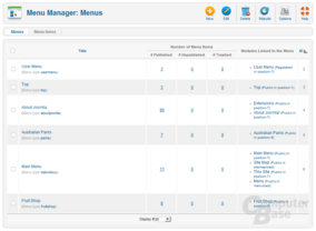 Menus Menu – Menu Manager