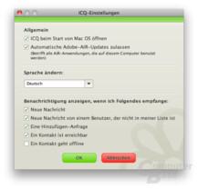 ICQ für Mac (Einstellungen)
