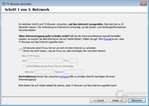 TV-Browser einrichten – Netzwerk