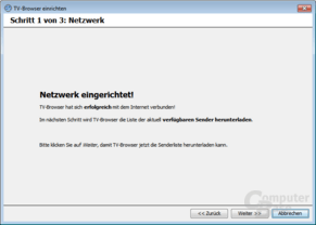 TV-Browser einrichten – Netzwerk eingerichtet!