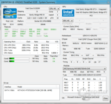 Lenovo X220: HardwareInfo64 - Leerlauf