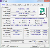 AMD A8-3850 im Idle AMD A8-3850 im Idle