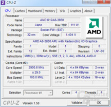 AMD A8-3850 in CPU-Z AMD A8-3850 in CPU-Z
