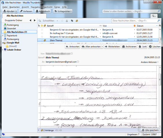 Mozilla Thunderbird 5.0: Mail-Übersicht