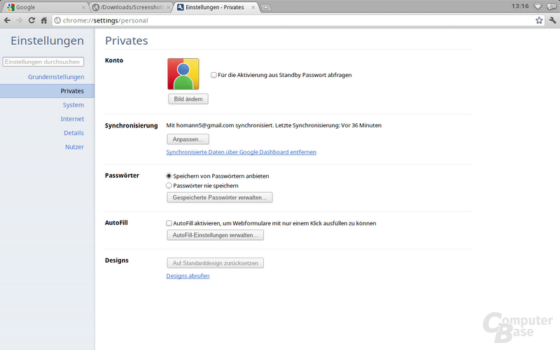 Chrome OS: Einstellungen