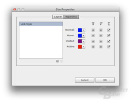 Adobe Muse Beta – Seiteneinstellungen